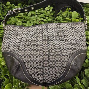 Y2K Coach Signature Logo Canvas/Leather Hobo Bag